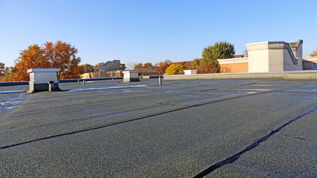 Flat roofing system installed professionally
