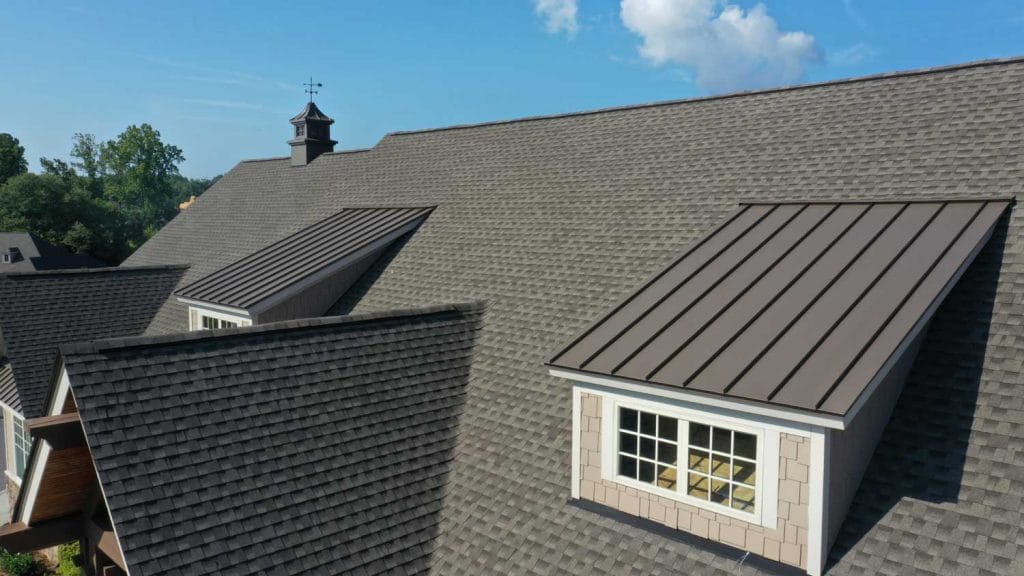 Shingle roofing close-up